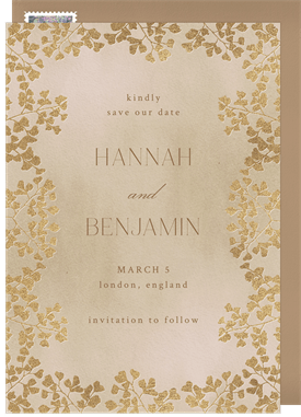'Gilded Baby's Breath' Wedding Save the Date