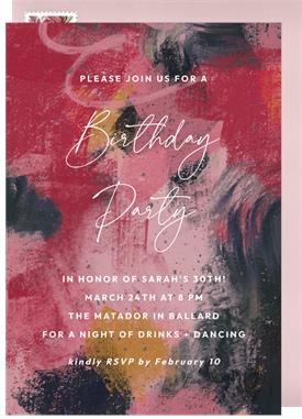 'Girly Grunge' Adult Birthday Invitation