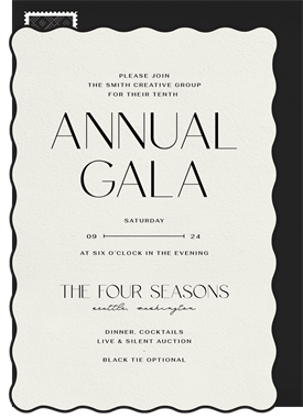 'Contemporary Scallop' Gala Invitation