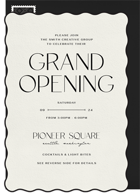 'Contemporary Scallop' Grand opening Invitation