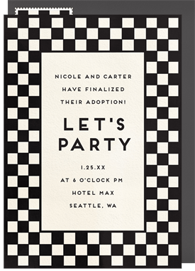 'Bold Checkerboard' Party Invitation