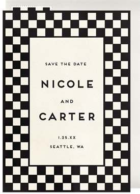 'Bold Checkerboard' Wedding Save the Date