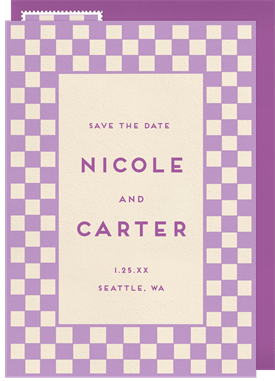 'Bold Checkerboard' Wedding Save the Date