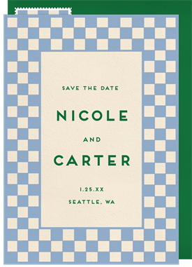 'Bold Checkerboard' Wedding Save the Date