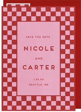 'Bold Checkerboard' Wedding Save the Date