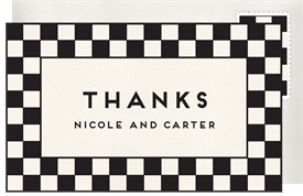 'Bold Checkerboard' Wedding Thank You Note