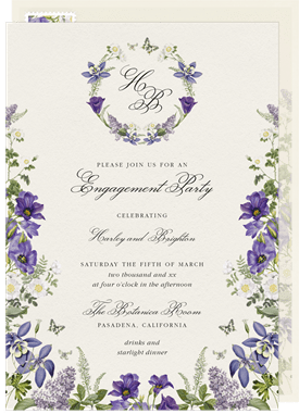 'Romantic Florals' Party Invitation