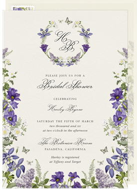 'Romantic Florals' Bridal Shower Invitation