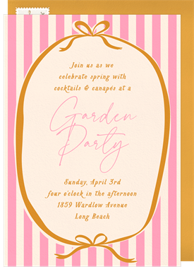 'Sweet Stripes' Garden party Invitation