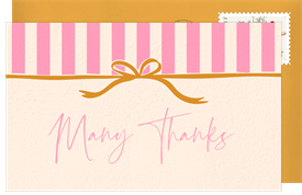 'Sweet Stripes' Wedding Thank You Note