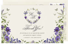 'Romantic Florals' Wedding Thank You Note