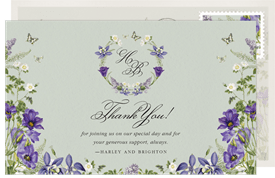 'Romantic Florals' Wedding Thank You Note