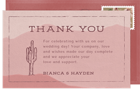 'Painted Desert Landscape' Wedding Thank You Note