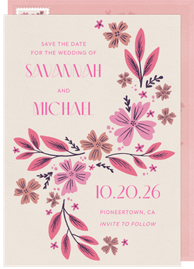 'Bright Boho Bouquet' Wedding Save the Date