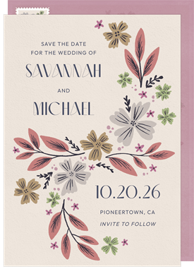 'Bright Boho Bouquet' Wedding Save the Date
