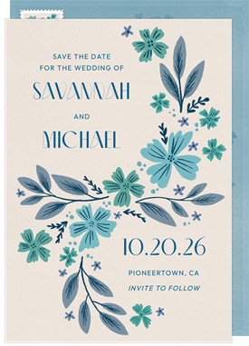 'Bright Boho Bouquet' Wedding Save the Date
