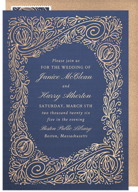 'Embellished Linework' Wedding Invitation
