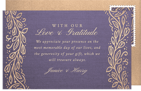 'Embellished Linework' Wedding Thank You Note