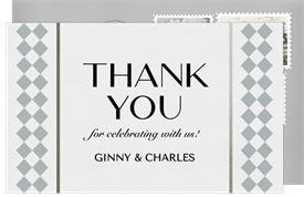 'Timeless Checkerboard' Wedding Thank You Note