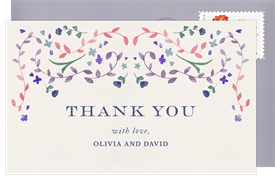 'Romantic Garland' Wedding Thank You Note