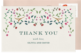 'Romantic Garland' Wedding Thank You Note