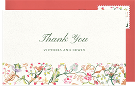 'Vibrant Garden' Wedding Thank You Note