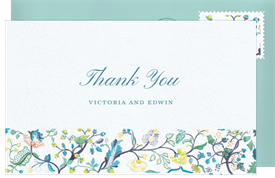 'Vibrant Garden' Wedding Thank You Note