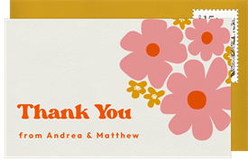 'Groovy Blooms' Wedding Thank You Note
