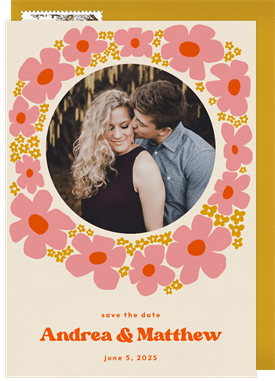 'Groovy Blooms' Wedding Save the Date
