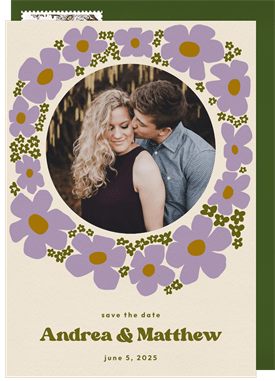 'Groovy Blooms' Wedding Save the Date