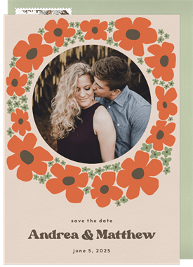 'Groovy Blooms' Wedding Save the Date