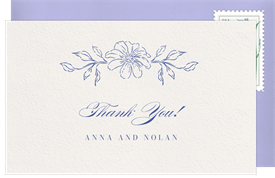 'Flower Blossoms' Wedding Thank You Note