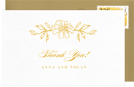 'Flower Blossoms' Wedding Thank You Note