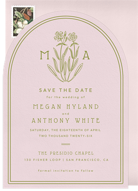 'Serene Florals' Wedding Save the Date