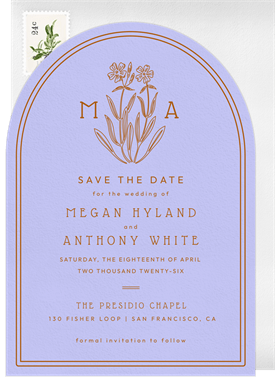 'Serene Florals' Wedding Save the Date