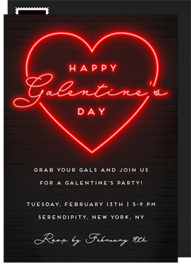 'Galentine's Heart' Valentine's Day Invitation
