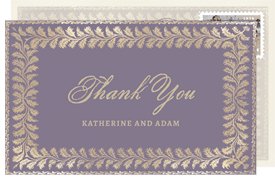 'Gilded Vines' Wedding Thank You Note