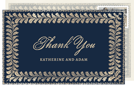 'Gilded Vines' Wedding Thank You Note