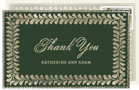 'Gilded Vines' Wedding Thank You Note