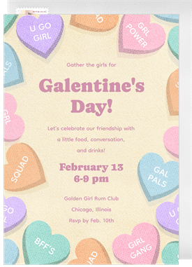'Friendship Hearts' Valentine's Day Invitation