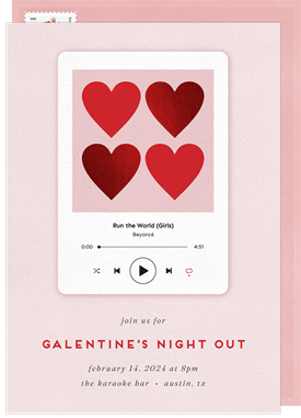 'Music Player Love' Valentine's Day Invitation