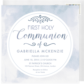 'Watercolor Communion' First Communion Invitation