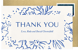 'Ink Florals' Wedding Thank You Note