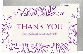 'Ink Florals' Wedding Thank You Note