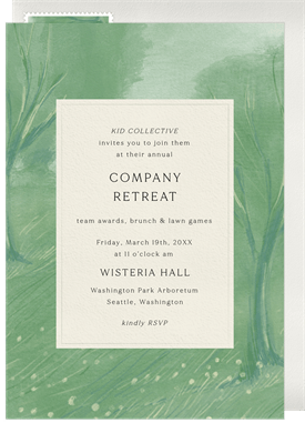 'Painted Grove' Company Retreat Invitation