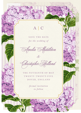 'Posh Hydrangea' Wedding Save the Date