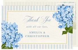 'Posh Hydrangea' Wedding Thank You Note