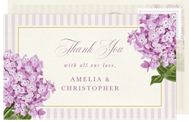 'Posh Hydrangea' Wedding Thank You Note