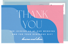 'Boho Curve' Wedding Thank You Note