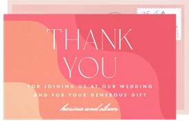 'Boho Curve' Wedding Thank You Note